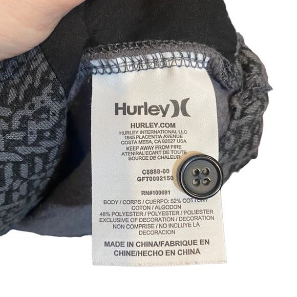 Hurley Gray Geo Print Cotton Blend Collared Athletic Knit Jacket Women Med - Picture 10 of 10